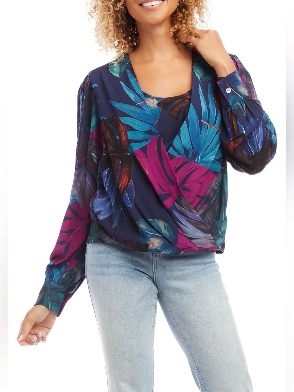 KAREN KANE Women’s Drape Front Top. Beautiful!